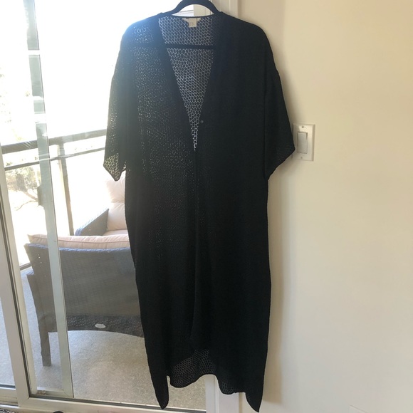 Black textured button down dress H&M - Picture 2 of 6